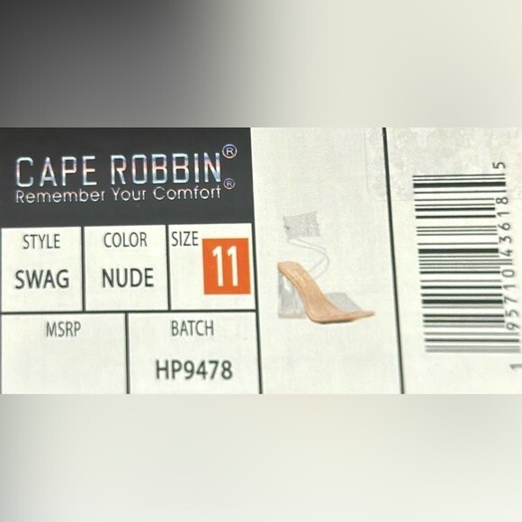 Cape Robbin Swag Nude Chunky Heels, Transparent Lace Up, Square Open Toe, Sz 11 - Picture 16 of 16